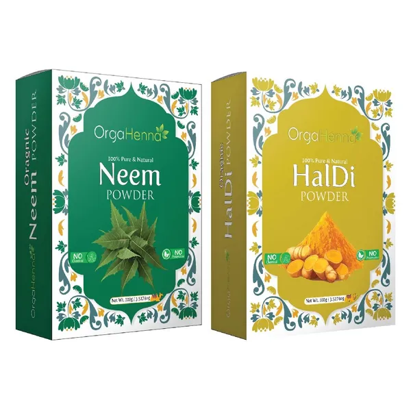 100%_Natural_&_Pure_|_Combo_of_2_|_Neem_and_Haldi_Powder_(2x100gm)_|_Skin_Care_|_Skin_Brightening_|_Deep_Cleanising_|_Organic_100%