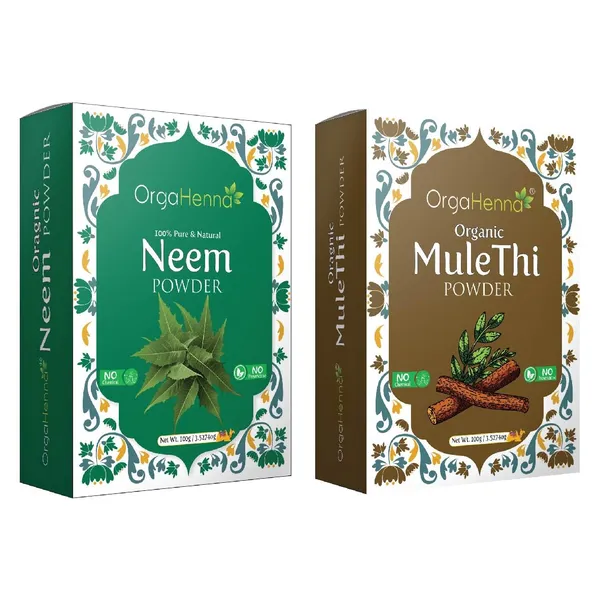 100%_Natural_&_Pure|Combo_of_2|_Neem_and_Mulethi_Powder_(2x100g)_|Face_Pack|_Skin_Calming_|_Anti_Ageing