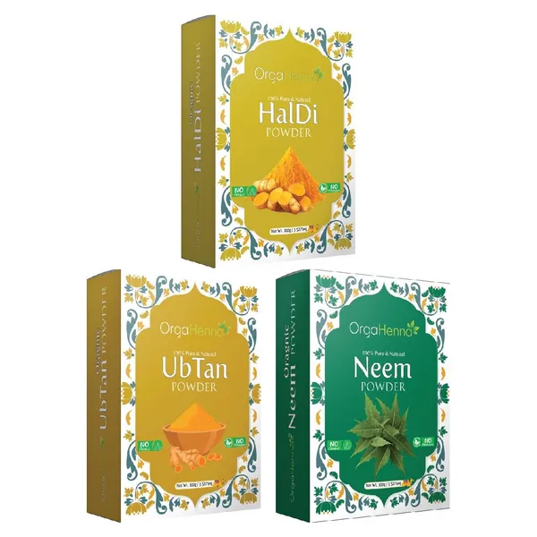 100%_Natural_&_Pure_|Combo_of_3|_Haldi,_Ubtan_and_Neem_Powder_(3x100gm)_|Deep_cleansing|Soothing_and_calming|Skin_Care