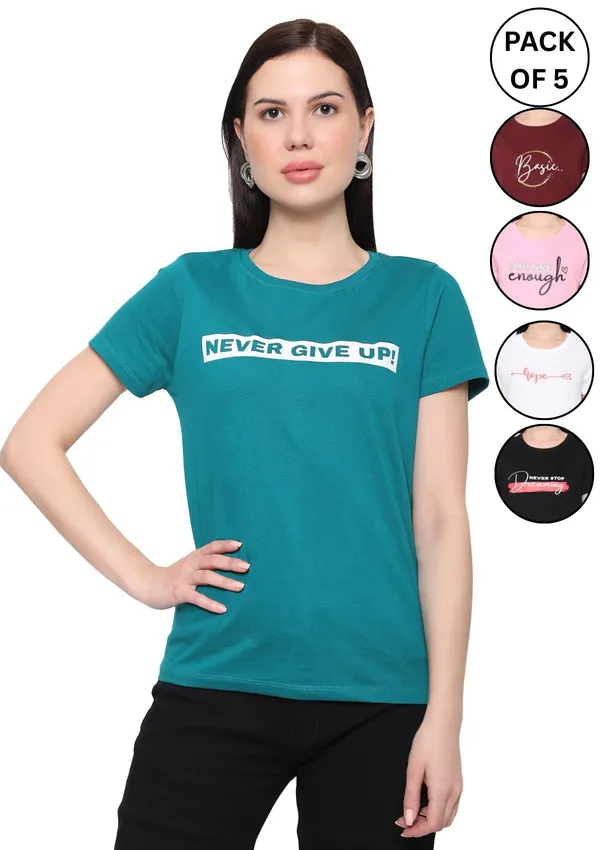 Pack_Of_5_Multicolor_Printed_T-Shirts_For_Women