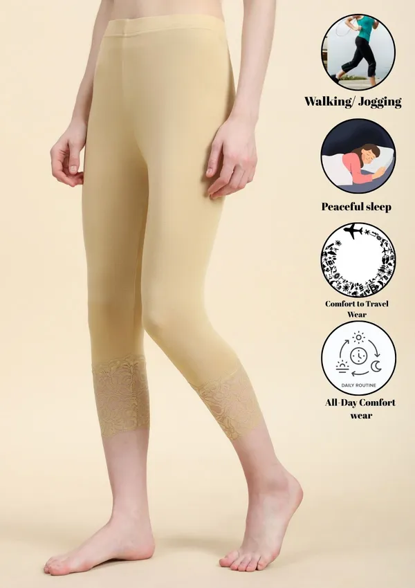 Pack_Of_3_Multicolor_Capri_3/4Th_Lace_Leggings_For_Women