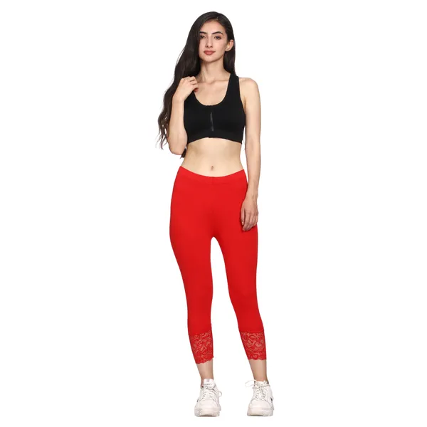 Pack_Of_3_Multicolor_Capri_3/4Th_Lace_Leggings_For_Women