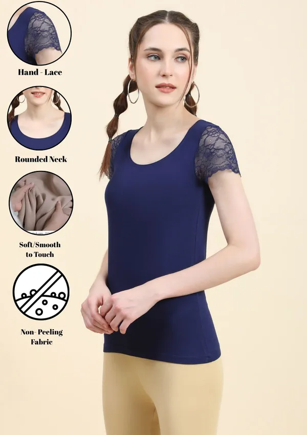 Multicolor_Cuff_Sleeve_Lace_Shirt_For_Women_Pack_Of_5