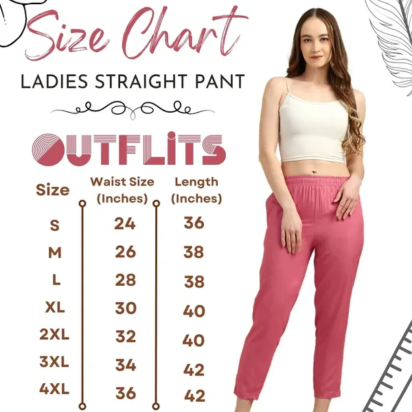 OUTFLITS_Women’s_Solid_Ankle-Length_Pants_|_Elastic_Waist_|_Straight_Fit_|_Comfortable_Daily_&_Office_Wear