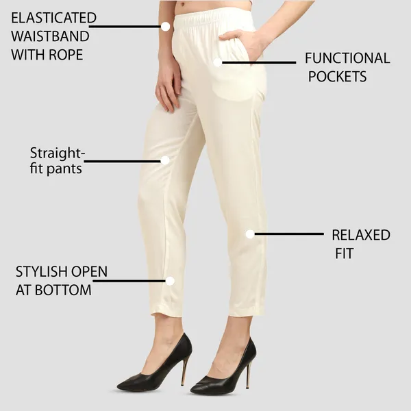 OUTFLITS_Women’s_Solid_Ankle-Length_Pants_|_Elastic_Waist_|_Straight_Fit_|_Comfortable_Daily_&_Office_Wear