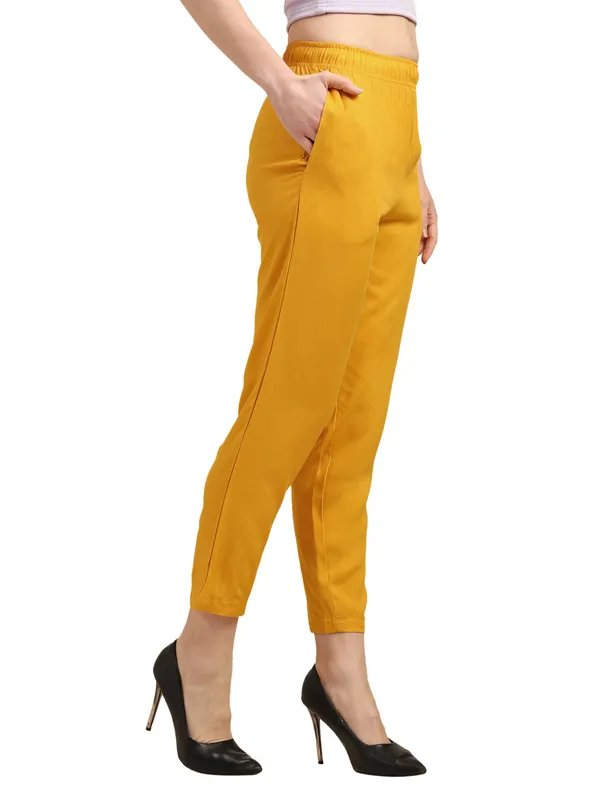 OUTFLITS_Women’s_Solid_Ankle-Length_Pants_|_Elastic_Waist_|_Straight_Fit_|_Comfortable_Daily_&_Office_Wear