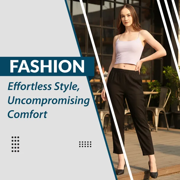 OUTFLITS_Women’s_Solid_Ankle-Length_Pants_|_Elastic_Waist_|_Straight_Fit_|_Comfortable_Daily_&_Office_Wear