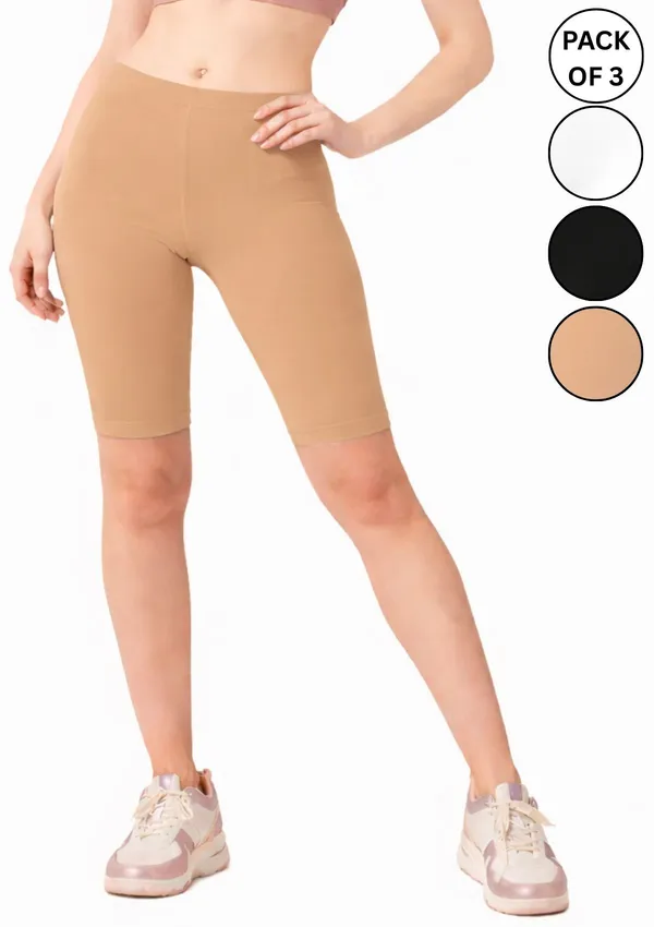 Outflits_Women’s_Cotton_Stretch_Cycling_Shorts_|_High_Waist_Knee_Length_Biker_Shorts_|_Comfortable_Gym_Yoga_Activewear