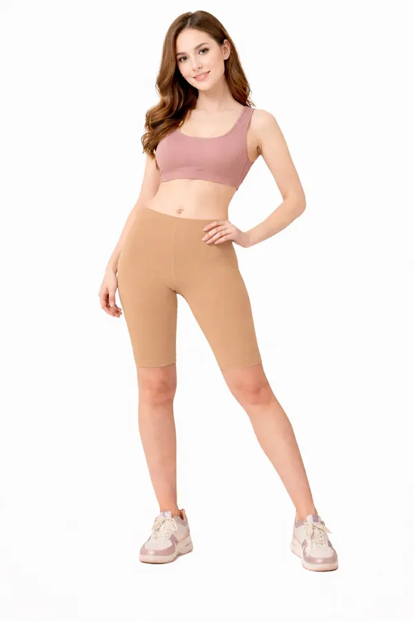 Outflits_Women’s_Cotton_Stretch_Cycling_Shorts_|_High_Waist_Knee_Length_Biker_Shorts_|_Comfortable_Gym_Yoga_Activewear