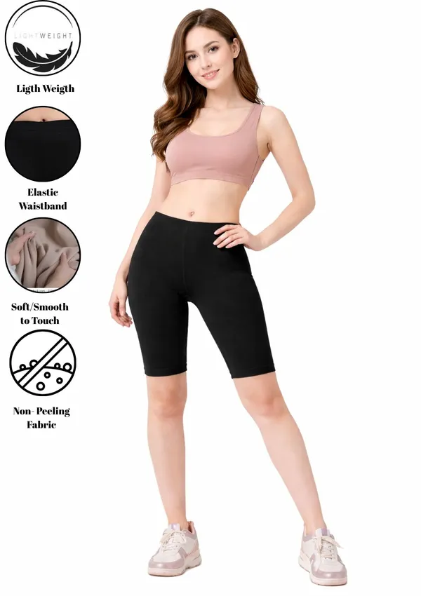 Outflits_Women’s_Cotton_Stretch_Cycling_Shorts_|_High_Waist_Knee_Length_Biker_Shorts_|_Comfortable_Gym_Yoga_Activewear