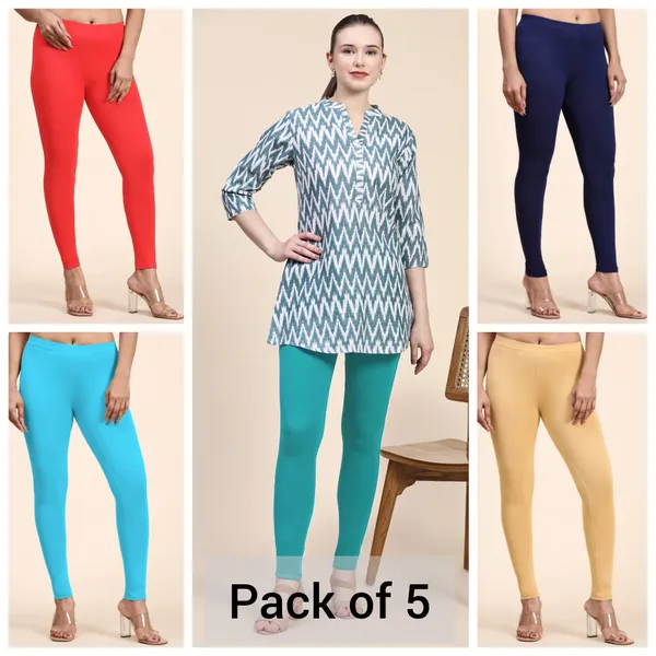 Pack_Of_5_Multicolor_Ultra_Soft_Cotton_Ankle_Length_Leggings_For_Women