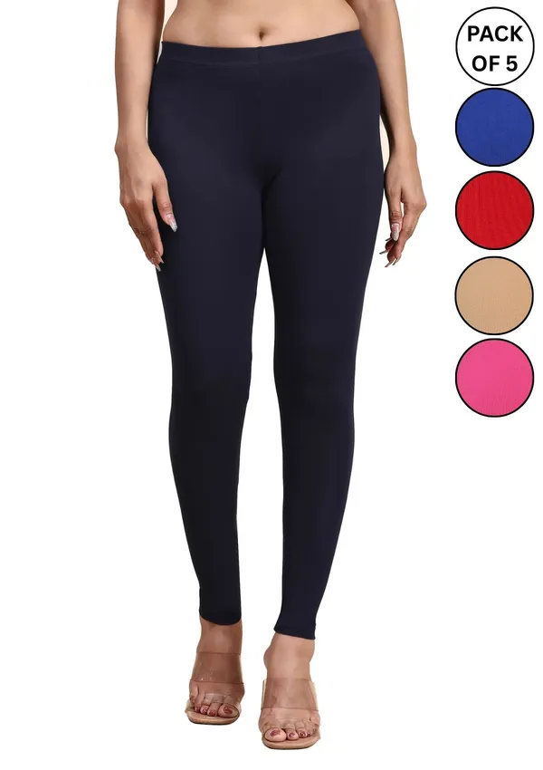 Pack_Of_5_Multicolor_Ultra_Soft_Cotton_Ankle_Length_Leggings_For_Women