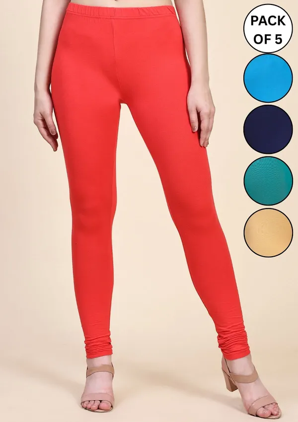 Multicolor_Ultra_Soft_Cotton_Churidar_Leggings_For_Women_Pack_Of_5