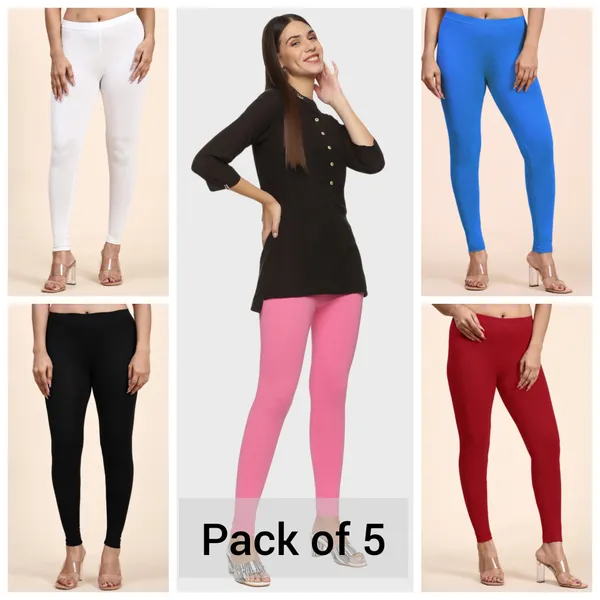 Pack_Of_5_Multicolor_Ultra_Soft_Cotton_Ankle_Length_Leggings_For_Women