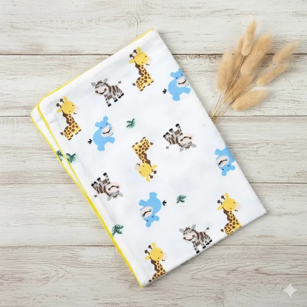 White_Elegant_Cotton_Jungle_Pattern_Changing_Mat_For_Kids_(Pack_Of_2)