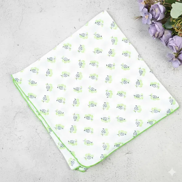 Green_Elegant_Cotton_Floral_Pattern_Swaddle_For_Kids
