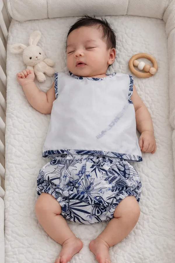 Navy_Blue_Elegant_Cotton_Tree_Pattern_Jhabla_Set_For_Kids
