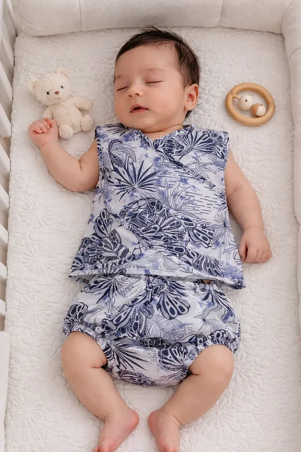 Navy_Blue_Elegant_Cotton_Tree_Pattern_Jhabla_Set_For_Kids