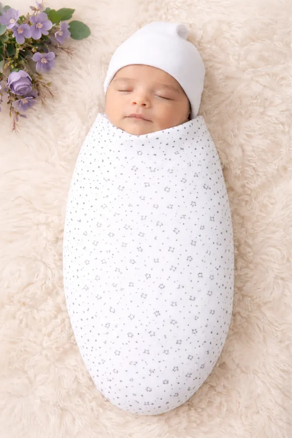 Black_Elegant_Cotton_Black_Star_Pattern_Swaddle_For_Kids