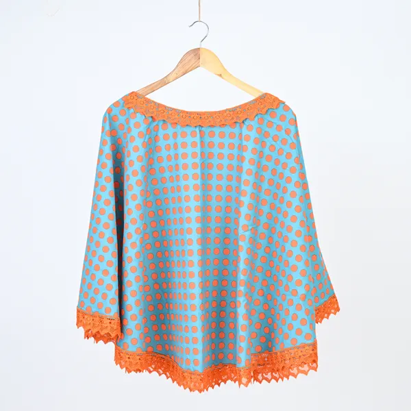 Orange_polka_Poncho_single__For_Kids