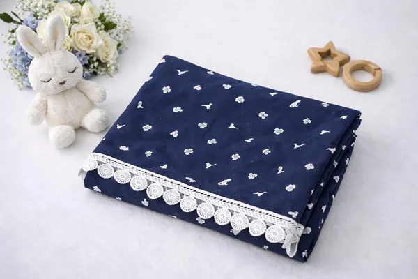 Navy_blue&white_cactus_Poncho_Single_For_Kids