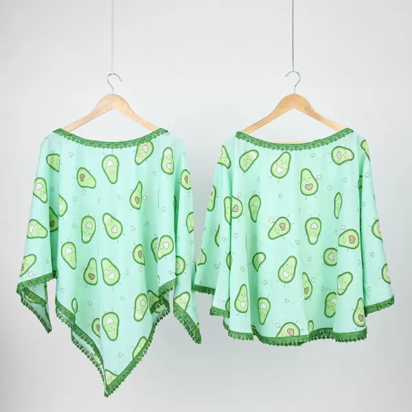Green_Elegant_Rayon_Avocado_Pattern_Poncho_Single
