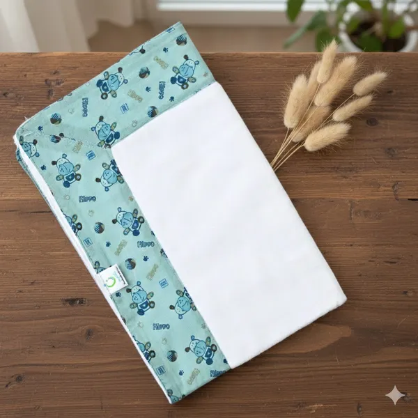 White_Elegant_Cotton_Hippo_Pattern_Changing_Mat_For_Kids_(Pack_Of_2)
