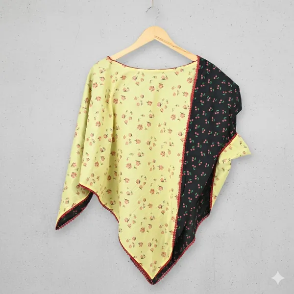Black_&_Yellow_Elegant_Rayon_Red_Cherry_Pattern_Poncho_Dual
