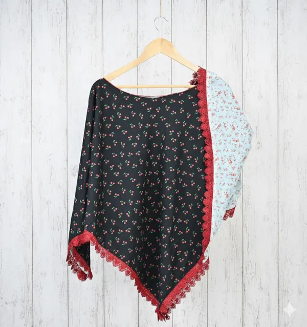 black_red_cherry_and_rust_Poncho_dual_For_Kids