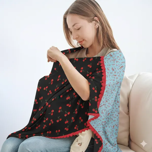 black_red_cherry_and_rust_Poncho_dual_For_Kids