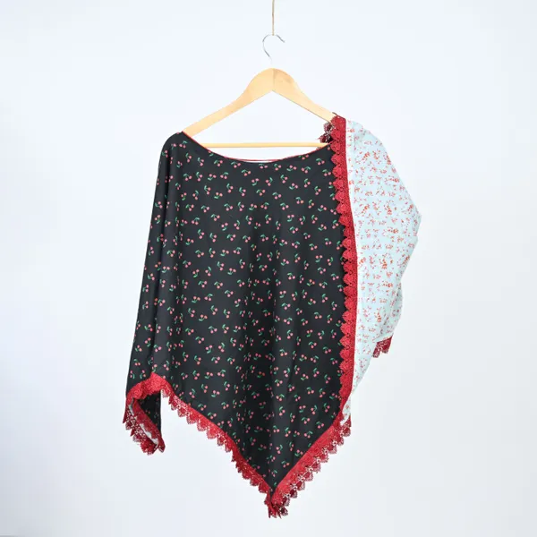 black_red_cherry_and_rust_Poncho_dual_For_Kids