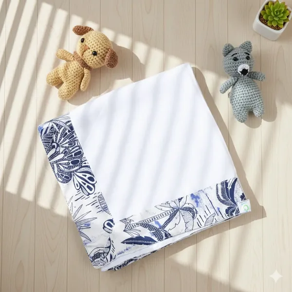 Navy_Blue_Elegant_Muslin_Tree_Pattern_Swaddle_For_Kids
