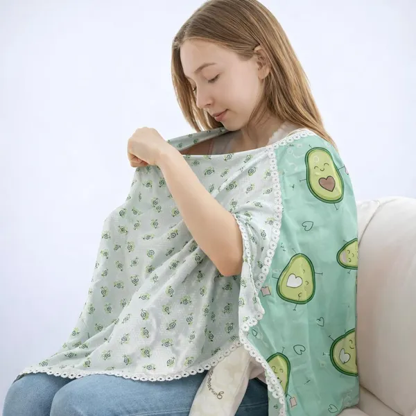 Avocado_&_Green_Floral_Poncho_Dual_For_Kids