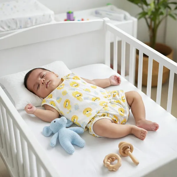 Yellow_Elegant_Cotton_Lion_Pattern_Jhabla_Set_For_Kids