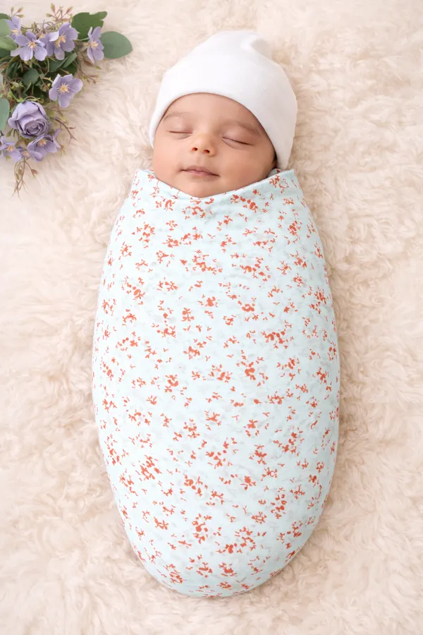 Elegant_Cotton_Rust_Pattern_Swaddle_For_Kids