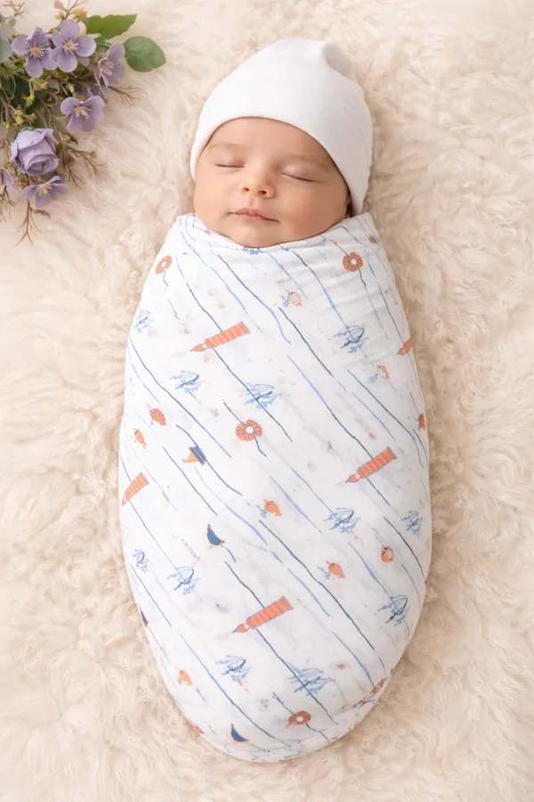 Elegant_Cotton_Lighthouse_Pattern_Swaddle_For_Kids