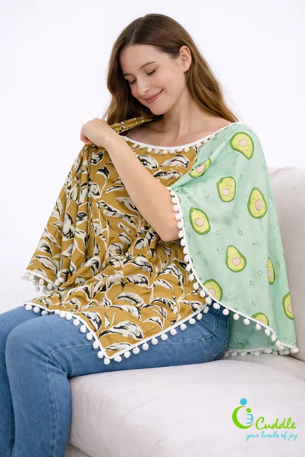 Avocado_&_Brown_Leaf_Poncho_Dual_For_Kids