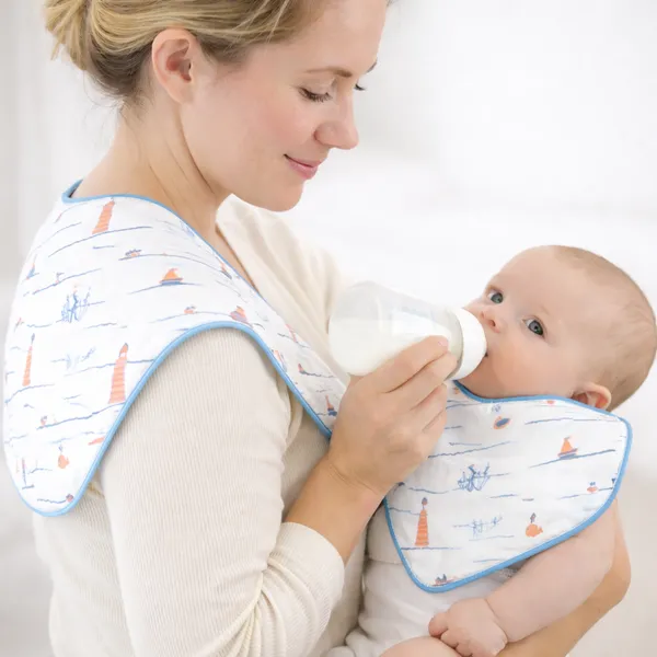Elegant_Cotton_Lighthouse_Pattern_Burp_And_Bib_For_Kids