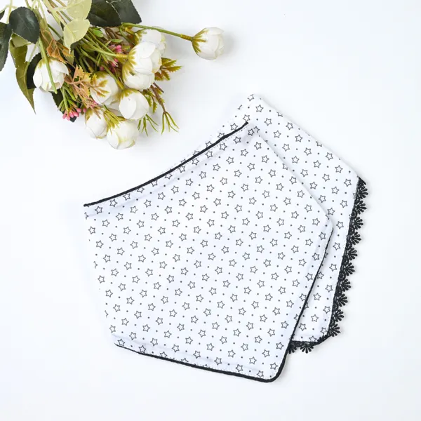 Black_Elegant_Cotton_Star_Pattern_Burp_And_Bib_For_Kids