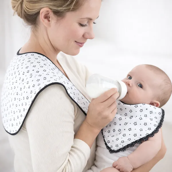 Black_Elegant_Cotton_Star_Pattern_Burp_And_Bib_For_Kids