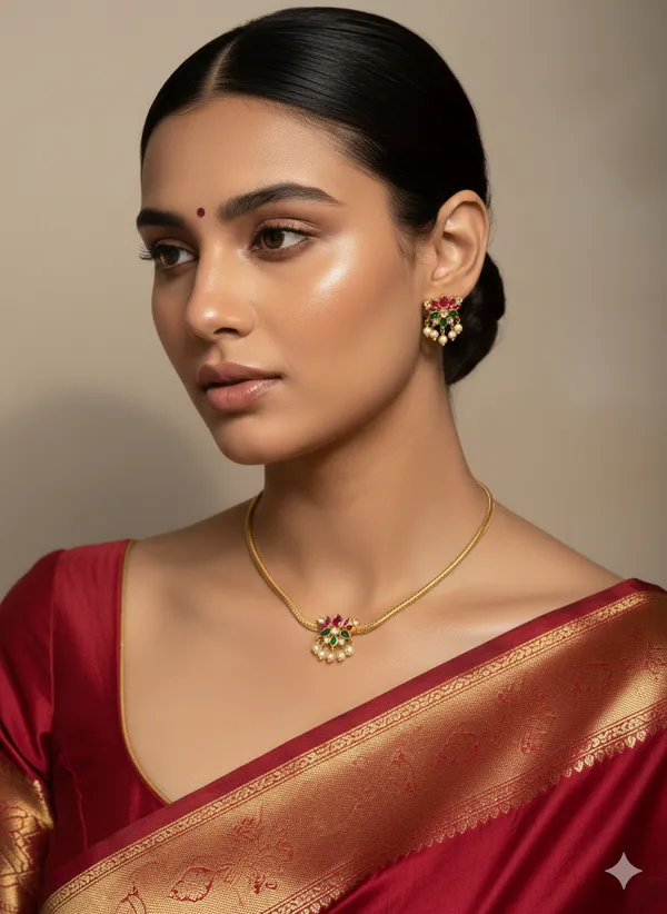 Gold_Plated_Lotus_Design_Set_For_Woman