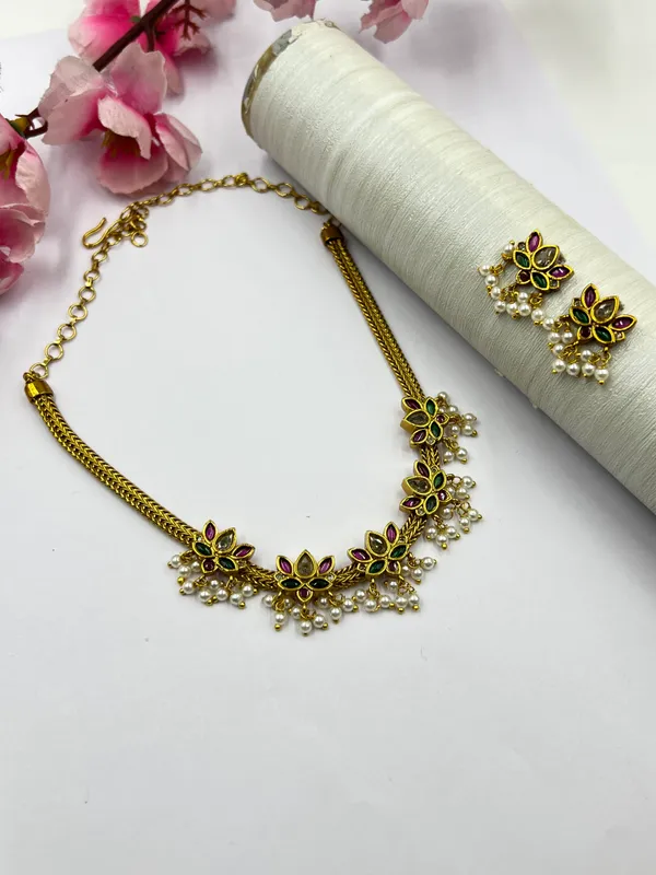 Saaz_Gold-Plated_Multicolor_Lotus_Set_