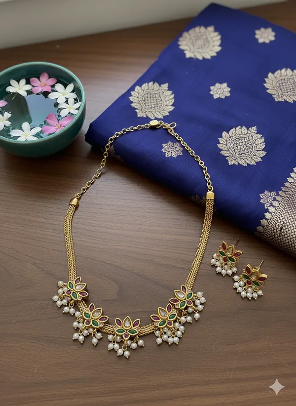 Saaz_Gold-Plated_Multicolor_Lotus_Set_