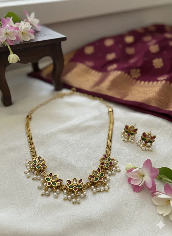 Saaz_Gold-Plated_Multicolor_Lotus_Set_