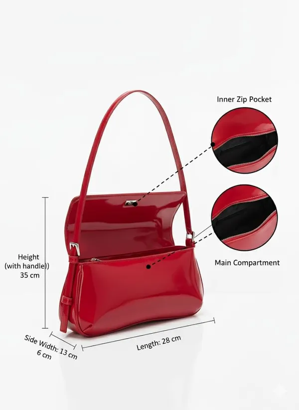 Red_Faux_Leather_Premium_Shoulder_Bag_For_Women