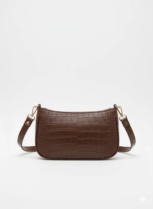 Dark_Brown_Faux_Leather_Premium_Shoulder_Bag_For_Women
