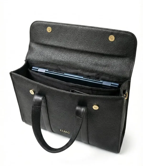 Black_Faux_Leather_Premium_Laptop_Bag_For_Women
