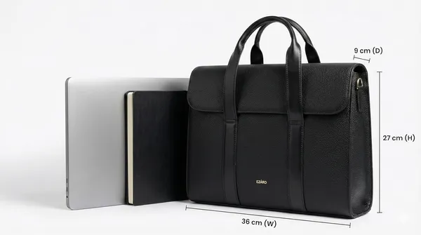 Black_Faux_Leather_Premium_Laptop_Bag_For_Women