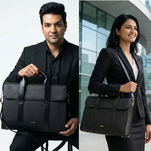 Black_Faux_Leather_Premium_Laptop_Bag_For_Women