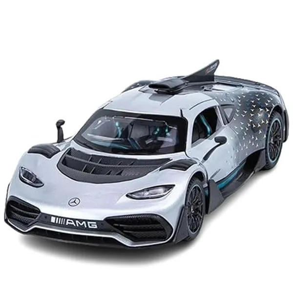 Silver_Black_Alloy_Mercedes_Amg_1:24_Scale_Diecast_Metal_Car_Color_Black_Silver_Doors,Back_Hood_Openable_With_Led_Lights,Music(Engine_Sound),_Pull_Back(Mercedes_Amg_1:24)